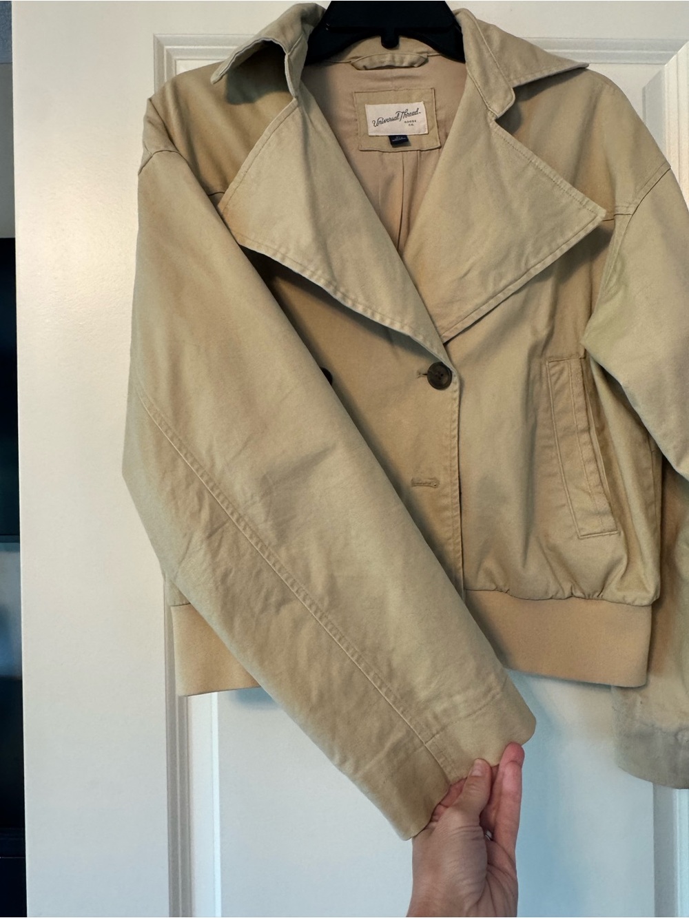 Universal Thread Tan Cropped Trench Jacket - Picture 2 of 4